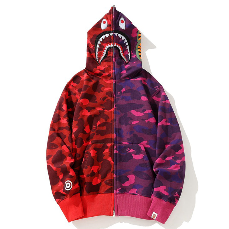 BAPE Camo Shark Spliced Zip Hoodie - Two-Tone
