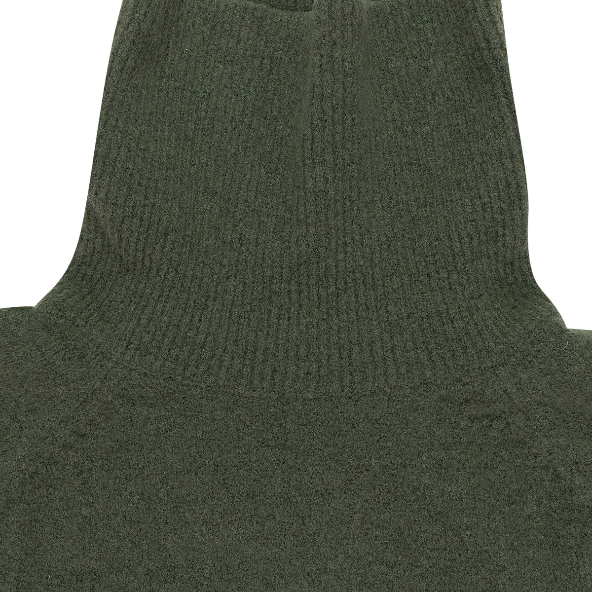 GREEN BOILED WOOL TURTLENECK SWEATER