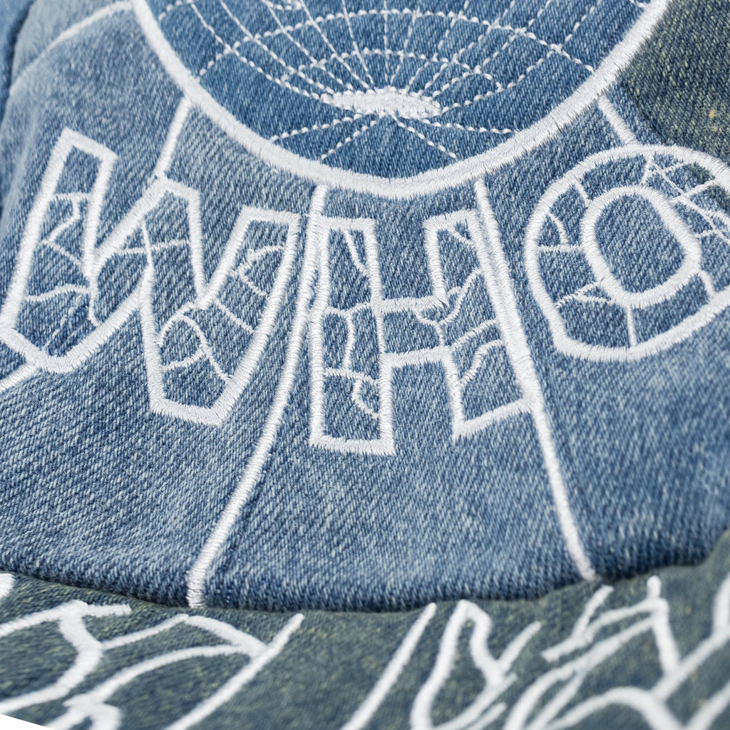 BLUE EMBROIDERED BOMBER