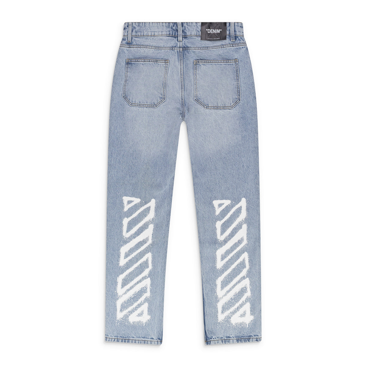 Light Indigo Relaxed Fit Spray Arrow Jeans