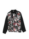 Black Comme Des Garçons graphic print long-sleeve shirt jacket