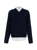 Balenciaga ribbed-knit layered-effect sweater