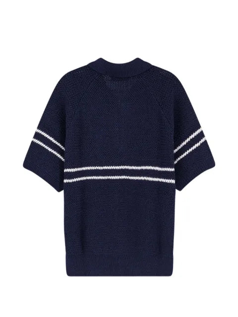 DUNST half-zip striped knit jumper