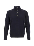 Kangra buttoned-collar ribbed-knit sweater