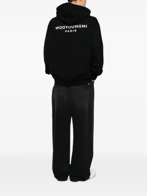 Wooyoungmi logo-patch zip-up hoodie