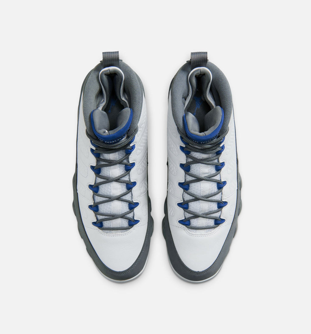 Air Jordan 9 Retro Flint Grey & French Blue Men's Lifestyle Shoes - White/French Blue/Flint Grey