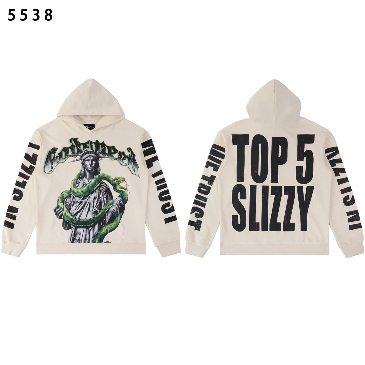 Godspeed Top 5 Slizzy Statue & Snake Graphic Hoodie