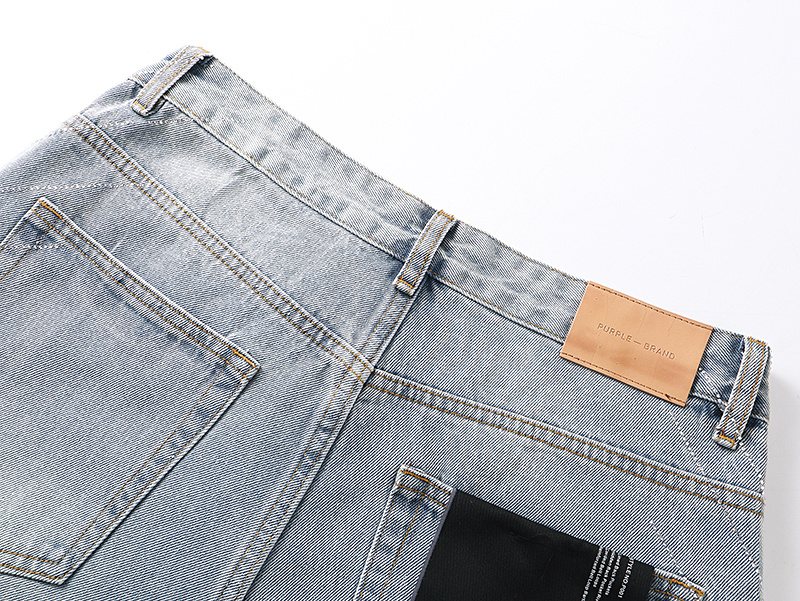 Purple Brand Light Blue Rhinestone Stripe Jeans