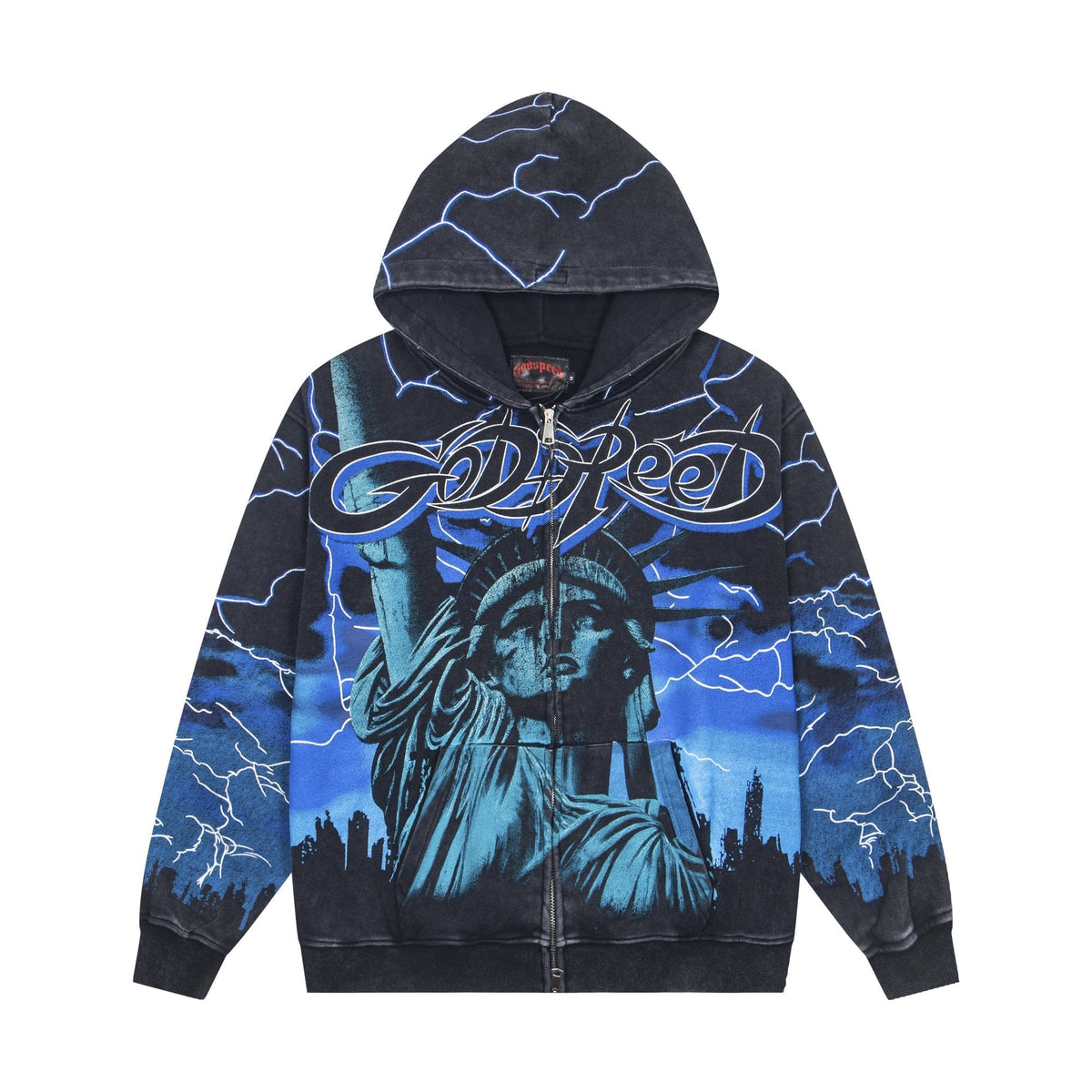 Godspeed Out of Many One All-Over Print Zip Hoodie