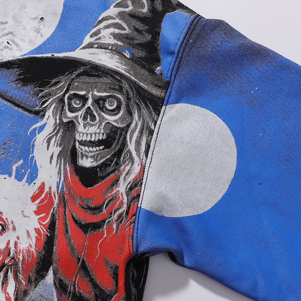 VALE USA Ghost Halloween Graphic Zip-Up Hoodie