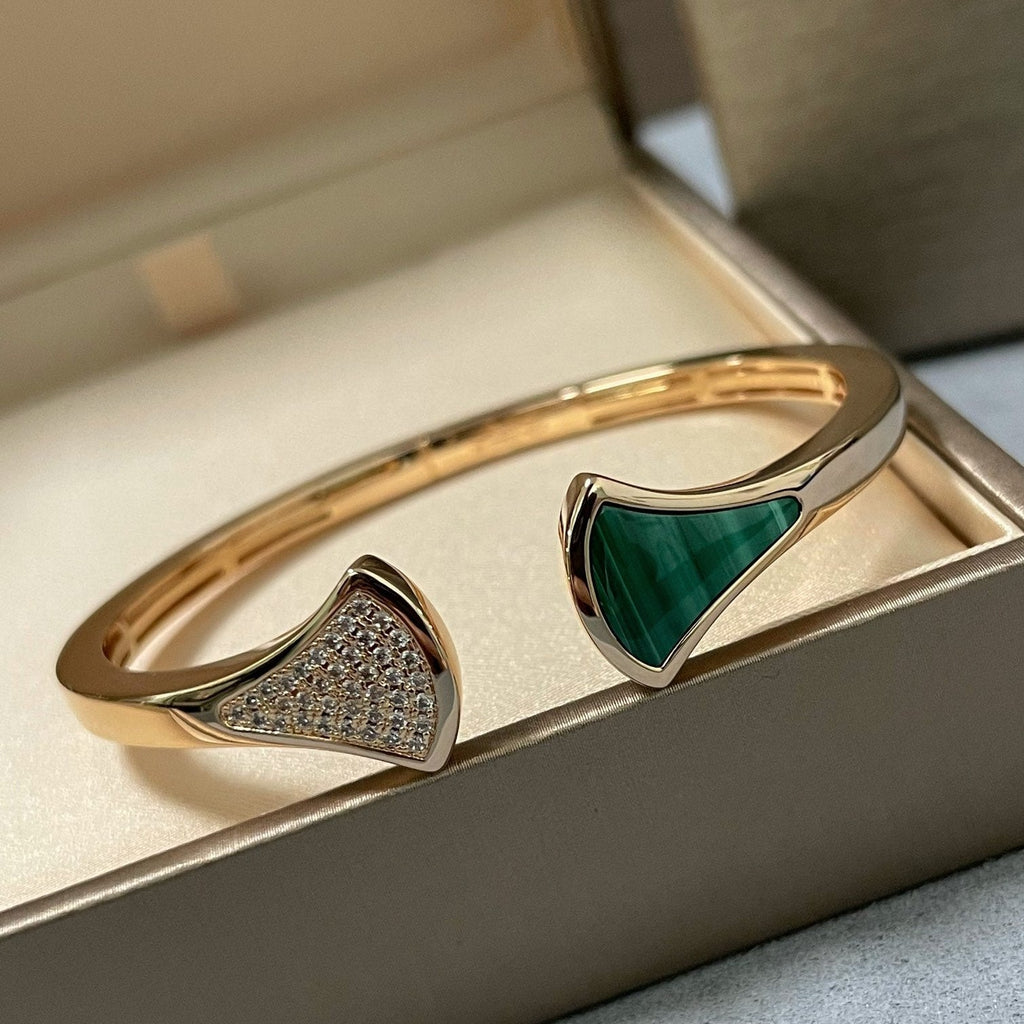 BVLGARI Malachite Fan-Shaped Bracelet