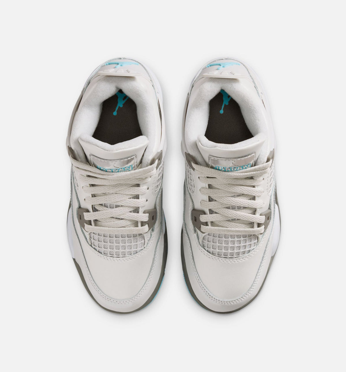 Air Jordan 4 Retro Blue Chill Preschool Lifestyle Shoe - Photon Dust/Blue Chill/Flat Pewter/White/Blue Tint