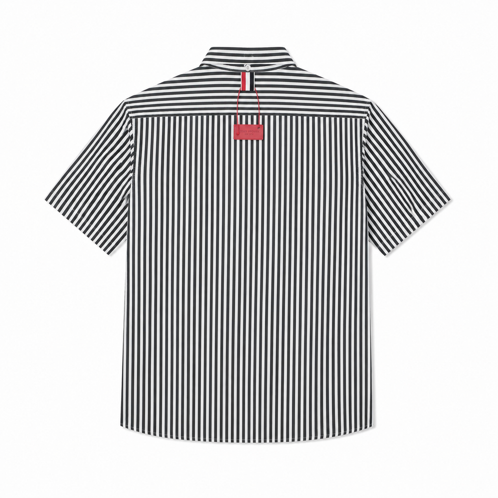 Striped Sailboat Embroidered Shirt — Unisex Short-Sleeve | Thom Browne