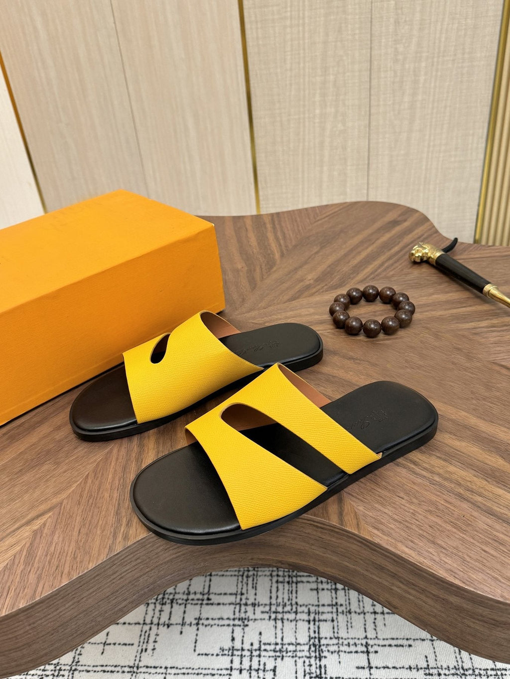 Loro Piana Cross-Strap Slide Sandals